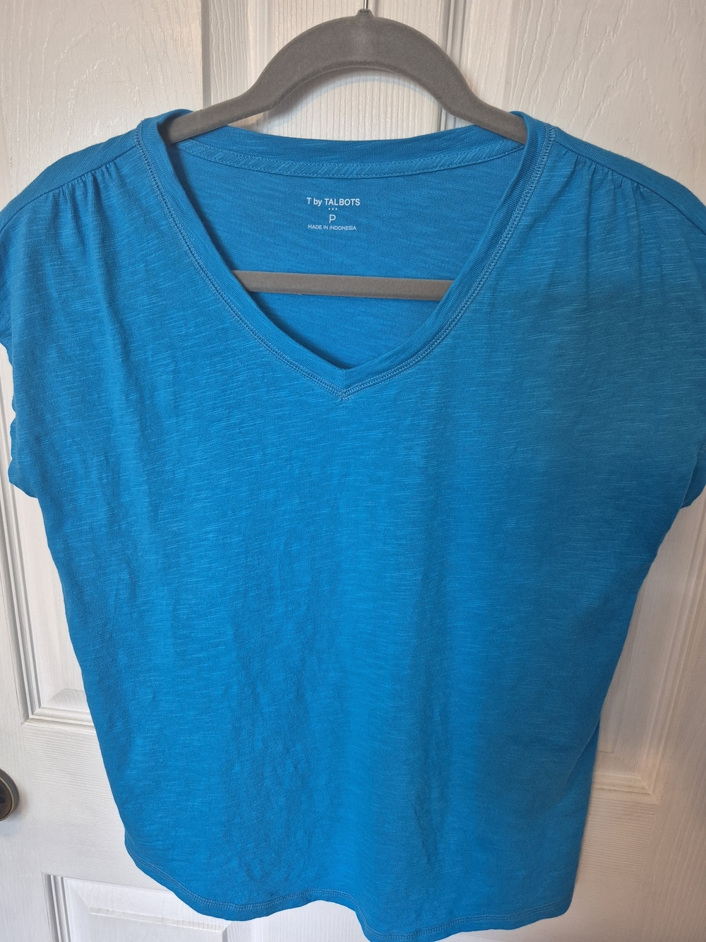 Talbots Short-Sleeve V-Neck Tee in Turquoise